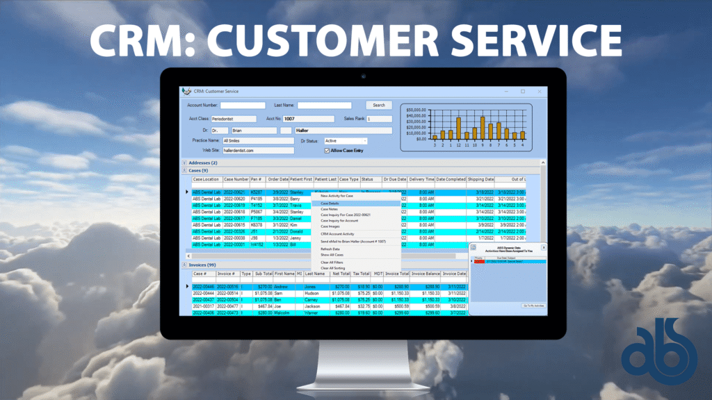 CRM customer service system dashboard thumbnail showing customer support and relationship management workflow at Atlanta Based Systems